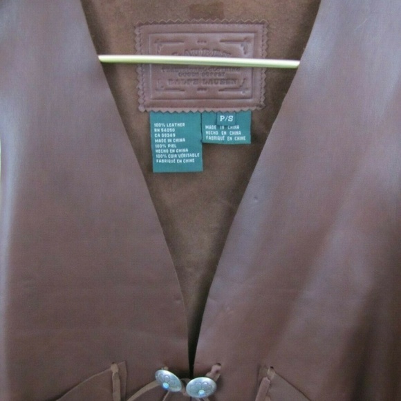 RALPH LAUREN LRL Brown Leather Vest Southwestern S - Picture 3 of 6